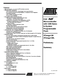 Datasheet ATMEGA128-8AC manufacturer ATMEL