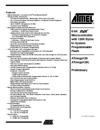 Datasheet ATmega128L-8AI manufacturer ATMEL