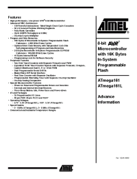 Datasheet ATMEGA161-4JI manufacturer ATMEL