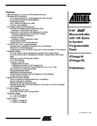 Datasheet ATmega16-16AC manufacturer ATMEL