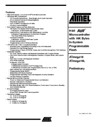 Datasheet ATmega16-16MC manufacturer ATMEL