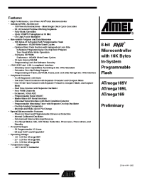 Datasheet ATmega169-16AI manufacturer ATMEL