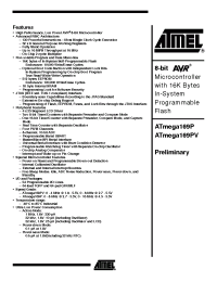 Datasheet ATMEGA169P-8AU manufacturer ATMEL