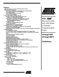 Datasheet ATMEGA169PV-8AU manufacturer ATMEL