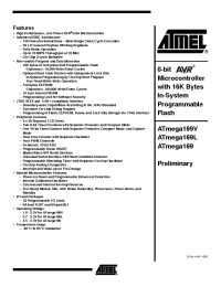 Datasheet ATmega169V-1MI manufacturer ATMEL