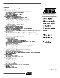 Datasheet ATmega16L manufacturer ATMEL