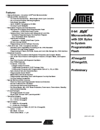 Datasheet ATmega32-16PI manufacturer ATMEL