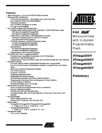 Datasheet ATmega3250-16AU manufacturer ATMEL