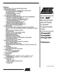 Datasheet ATmega48-20AI manufacturer ATMEL