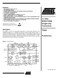 Datasheet T2802-PLQ manufacturer ATMEL