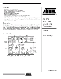 Datasheet T2813-PLH manufacturer ATMEL