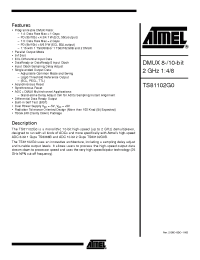 Datasheet TSEV81102G0TPZR3 manufacturer ATMEL