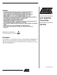 Datasheet U2741B manufacturer ATMEL