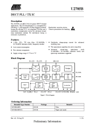 Datasheet U2785B-MFSG3 manufacturer ATMEL