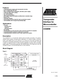 Datasheet U3280MMFBG3 manufacturer ATMEL
