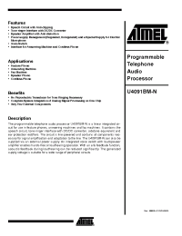 Datasheet U4091BM-NFNG3 manufacturer ATMEL