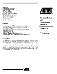 Datasheet U9280M-H manufacturer ATMEL