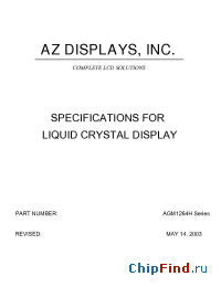 Datasheet AGM1264H производства AZ Displays