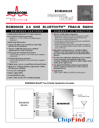 Datasheet BCM2002X производства Broadcom