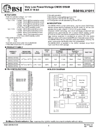 Datasheet BS616LV1011 производства BSI