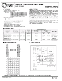 Datasheet BS616LV1012AC-70 производства BSI