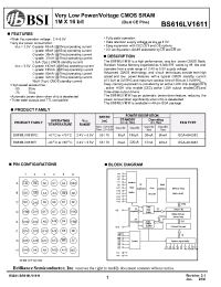 Datasheet BS616LV1611FCG55 производства BSI