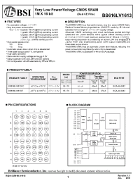 Datasheet BS616LV1613FCG55 производства BSI