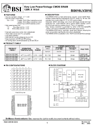 Datasheet BS616LV2010-10 производства BSI