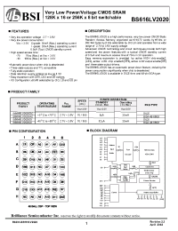 Datasheet BS616LV2020-70 производства BSI