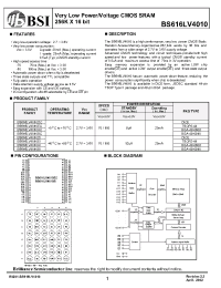 Datasheet BS616LV4010-10 производства BSI