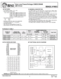 Datasheet BS62LV1603FCP55 manufacturer BSI