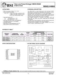 Datasheet BS62LV4000-70 производства BSI