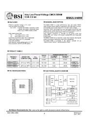 Datasheet BS62LV4000TI manufacturer BSI