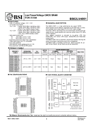 Datasheet BS62LV4001 производства BSI