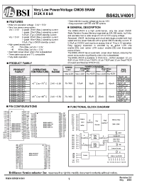 Datasheet BS62LV4001-70 производства BSI