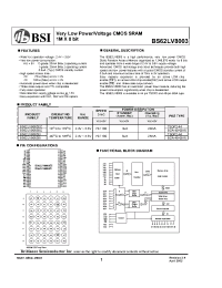Datasheet BS62LV8003 manufacturer BSI