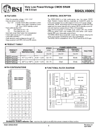Datasheet BS62LV8005-55 manufacturer BSI