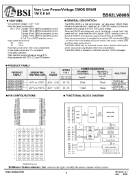 Datasheet BS62LV8006EC manufacturer BSI