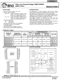 Datasheet BS62UV2001-15 manufacturer BSI