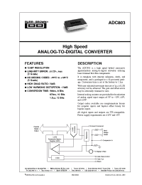 Datasheet ADC803 производства Burr-Brown
