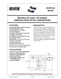 Datasheet DCP010505 производства Burr-Brown