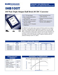 Datasheet IHB100T480315 manufacturer C&D