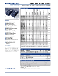 Datasheet NMV4815D manufacturer C&D