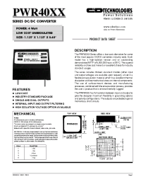 Datasheet PWR4017-HV manufacturer C&D