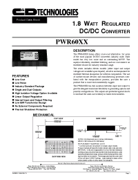 Datasheet PWR6018-HV manufacturer C&D