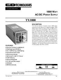 Datasheet TX10005BASLPLNH производства C&D
