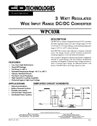 Datasheet WPC03R12S05 производства C&D