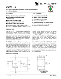 Datasheet CAT5111L-10SOIC производства Catalyst