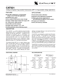 Datasheet CAT521JI-TE13 manufacturer Catalyst