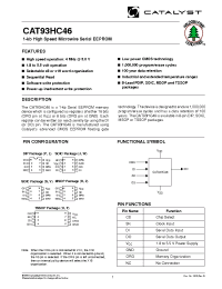 Datasheet CAT93HC46PI-1.8TE13 производства Catalyst